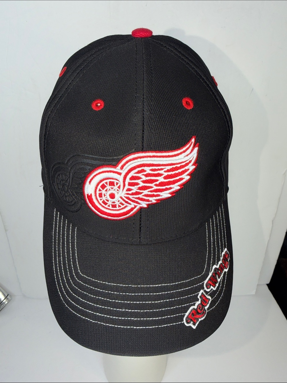 Red Wings Black and Red Embroidered Baseball Cap